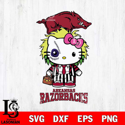 Arkansas Razorbacks Hello Kitty Horror 8 Svg Eps Dxf Png File, Digital Download