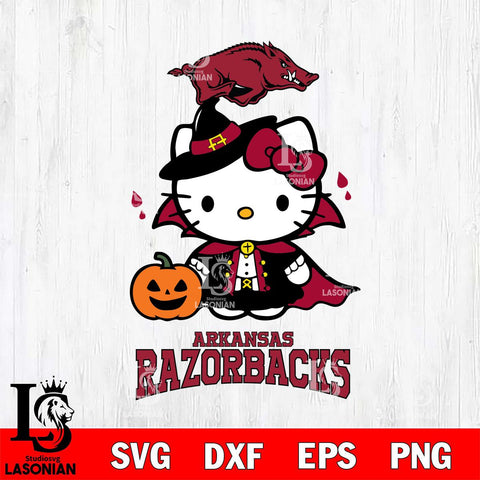 Arkansas Razorbacks Hello Kitty Horror 9 Svg Eps Dxf Png File, Digital Download