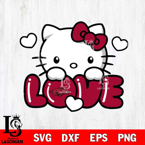Arkansas Razorbacks Hello Kitty Love Svg Eps Dxf Png File, Digital Download, Instant Download