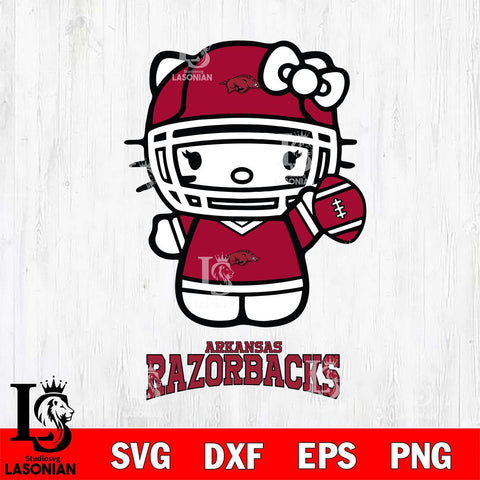 Arkansas Razorbacks Hello Kitty NCAA 1 Svg Eps Dxf Png File, Digital Download, Instant Download