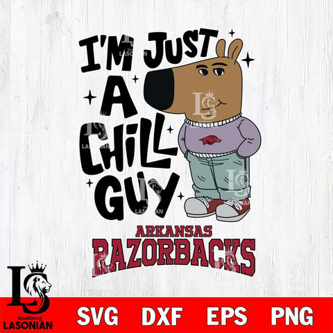 Arkansas Razorbacks I'm Just A Chill Guy Svg Eps Dxf Png File,NCAA Svg Files,Chill Guy svg ,Digital Download ,Instant Download, Cricut File