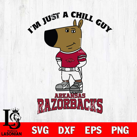 Arkansas Razorbacks I'm Just A Chill Guy Football Svg Eps Dxf Png File,NCAA Svg Files,Chill Guy svg ,Digital Download ,Instant Download, Cricut File