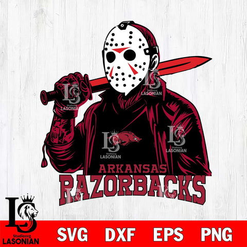 Arkansas Razorbacks Jason Voorhees Horror 12 Svg Eps Dxf Png File, NCAA svg, Digital Download, Instant Download