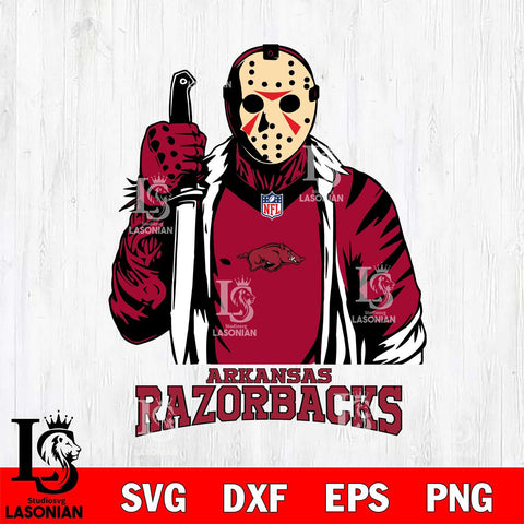 Arkansas Razorbacks Jason Voorhees Horror 3 Svg Eps Dxf Png File, NCAA svg, Digital Download, Instant Download