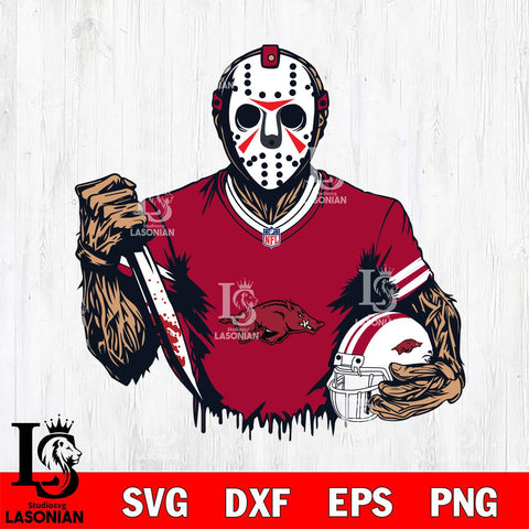 Arkansas Razorbacks Jason Voorhees Horror 5 Svg Eps Dxf Png File, NCAA svg, Digital Download, Instant Download