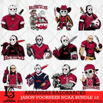 Arkansas Razorbacks Jason Voorhees Horror Bundle 12 SVG Eps Dxf Png File, bundle NCAA svg, Digital Download, Instant Download