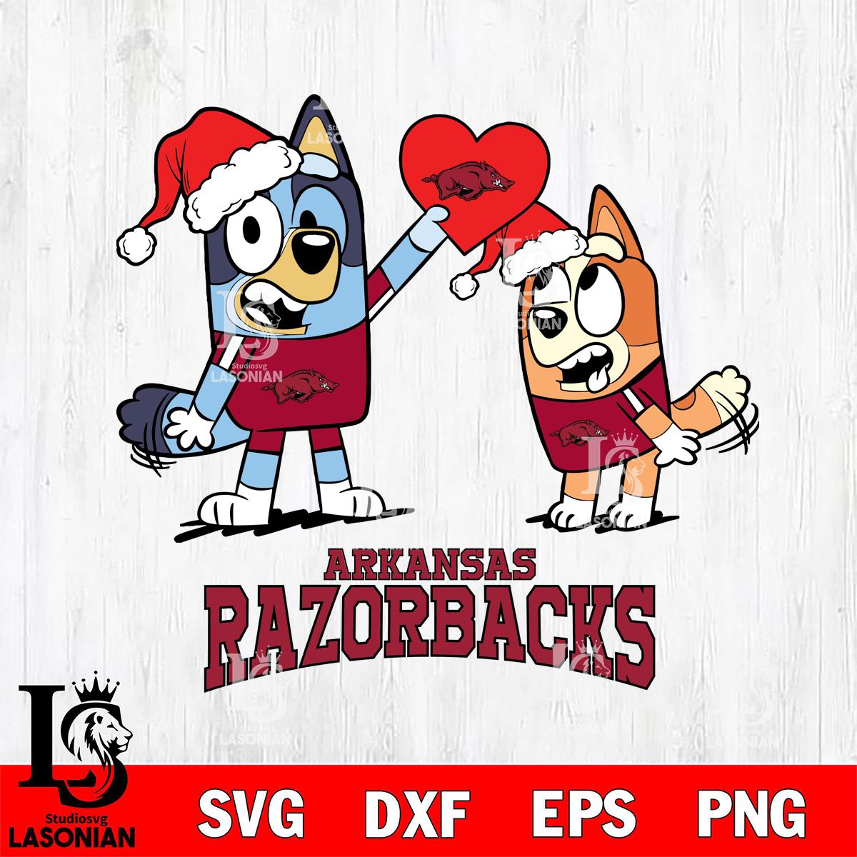 Arkansas Razorbacks Love Bluey Christmas – lasoniansvg