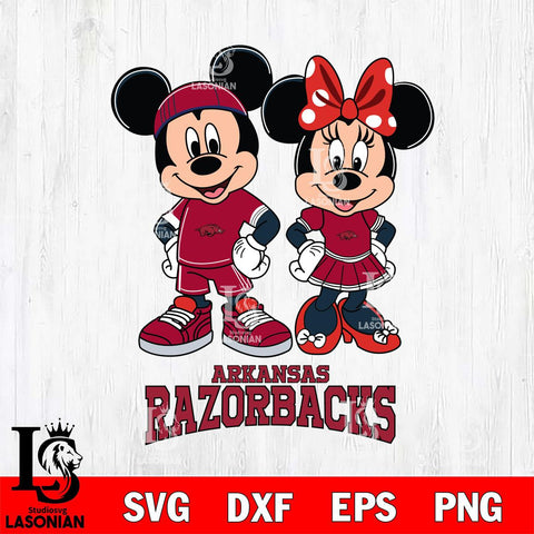Arkansas Razorbacks Mickey And Minnie Rugby Svg Eps Dxf Png File, NCAA svg , Digital Download , Instant Download, Cricut File