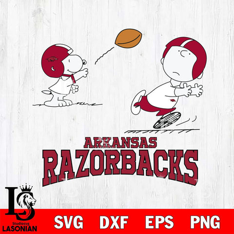 Arkansas Razorbacks Peanuts play football SVG DXF EPS PNG FILE,Snoopy File Cut, NCAA Digital Download,Instant Download,Christmas Silhouette