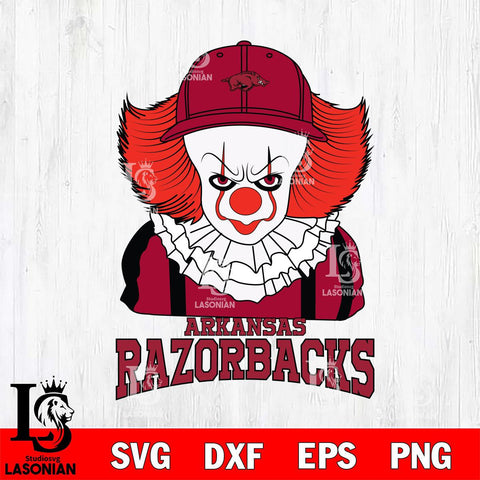 Arkansas Razorbacks Pennywise Horror Sport 10 Svg Eps Dxf Png File, Digital Download