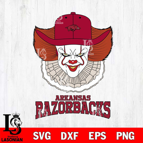 Arkansas Razorbacks Pennywise Horror Sport 12 Svg Eps Dxf Png File, Digital Download