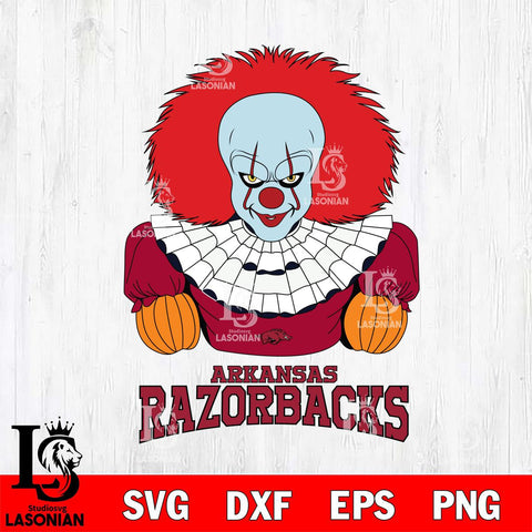 Arkansas Razorbacks Pennywise Horror Sport 3 Svg Eps Dxf Png File, Digital Download