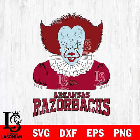 Arkansas Razorbacks Pennywise Horror Sport 5 Svg Eps Dxf Png File, Digital Download
