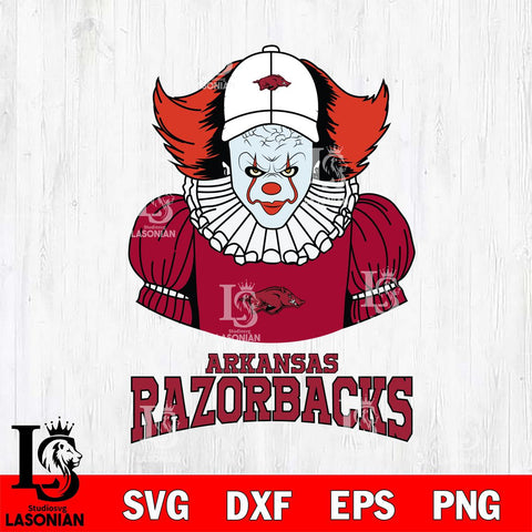 Arkansas Razorbacks Pennywise Horror Sport 7 Svg Eps Dxf Png File, Digital Download