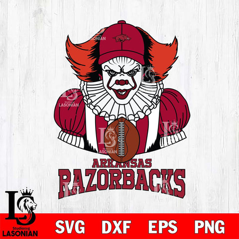 Arkansas Razorbacks Pennywise Horror Sport 9 Svg Eps Dxf Png File, Digital Download