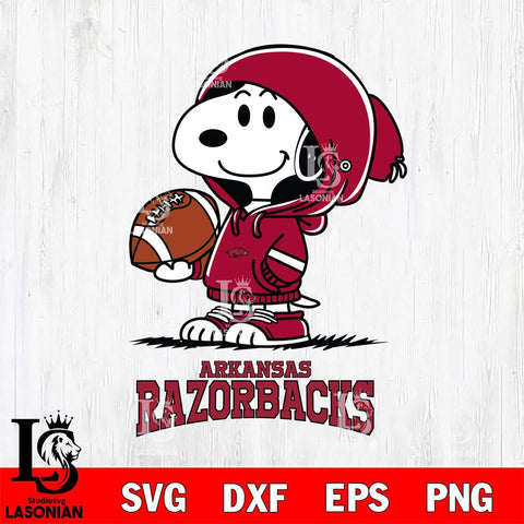 Arkansas Razorbacks Snoopy Football Svg Eps Dxf Png File, NCAA svg , Digital Download , Instant Download, Cricut File
