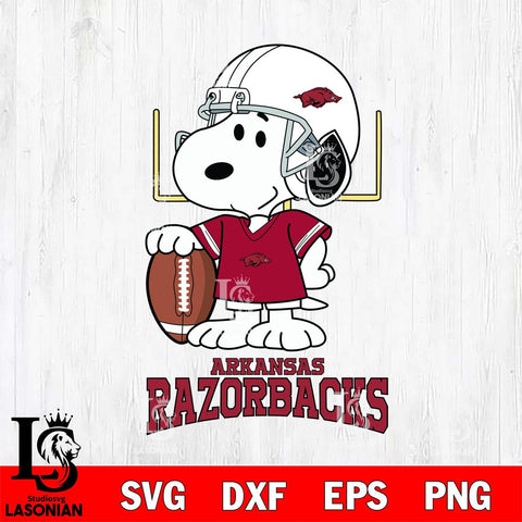 Arkansas Razorbacks Snoopy Player Football SVG DXF EPS PNG FILE,Snoopy File Cut, NCAA Digital Download,Instant Download,Christmas Silhouette