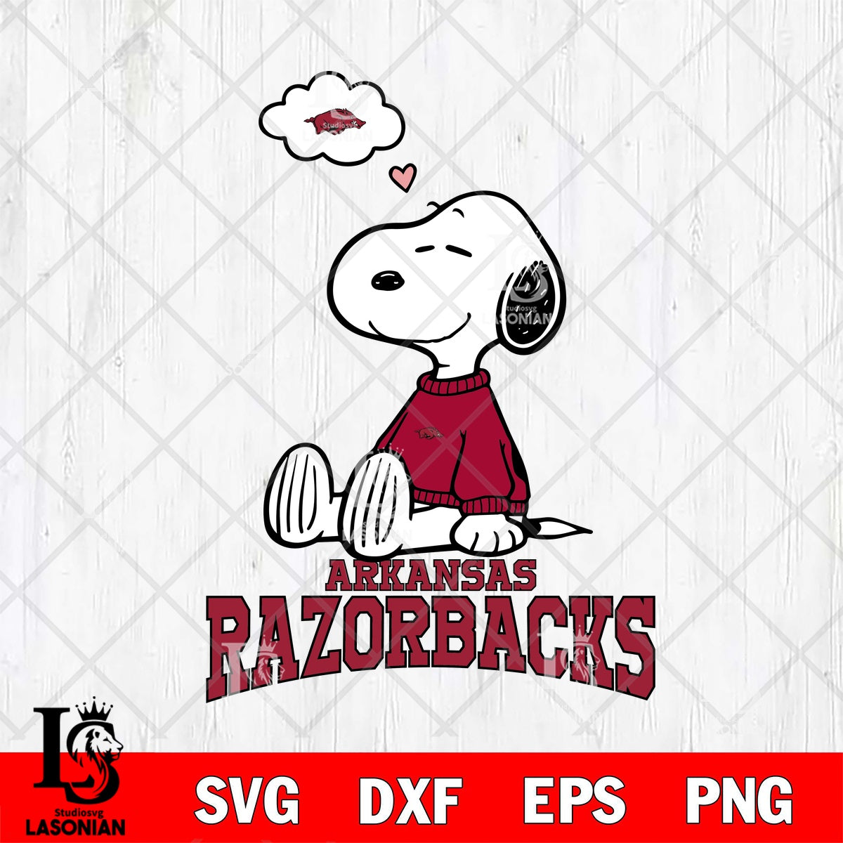 Arkansas Razorbacks Snoopy in Red Sweater File cut , Criucut ...