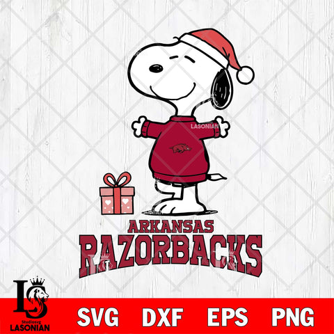 Arkansas Razorbacks Snoopy with Gift File cut , Criucut , Silhouette ...