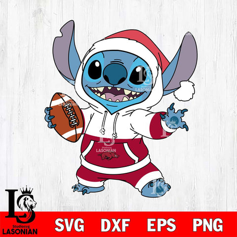 Arkansas Razorbacks Stitch Football Christmas File Cut, NCAA SVG DXF EPS PNG FILE, Digital Download , Criucut , Silhouette