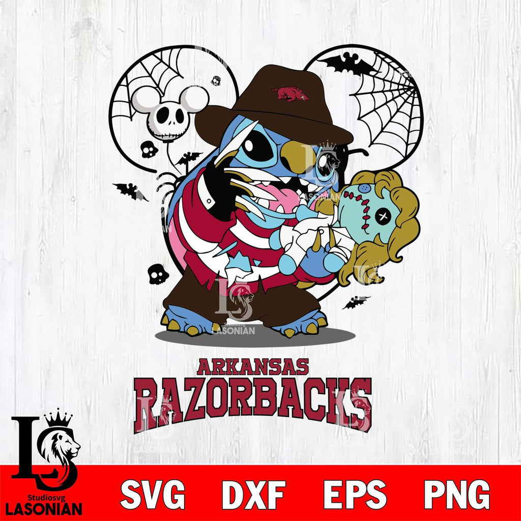 Halloween Razorbacks Arkansas Razorbacks Stitch Freddy Krueger Halloween – lasoniansvg