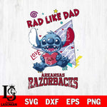 Arkansas Razorbacks Stitch Love Rad Like Dad SVG DXF EPS PNG FILE, NCAA File Cut,Digital Download,Instant Download