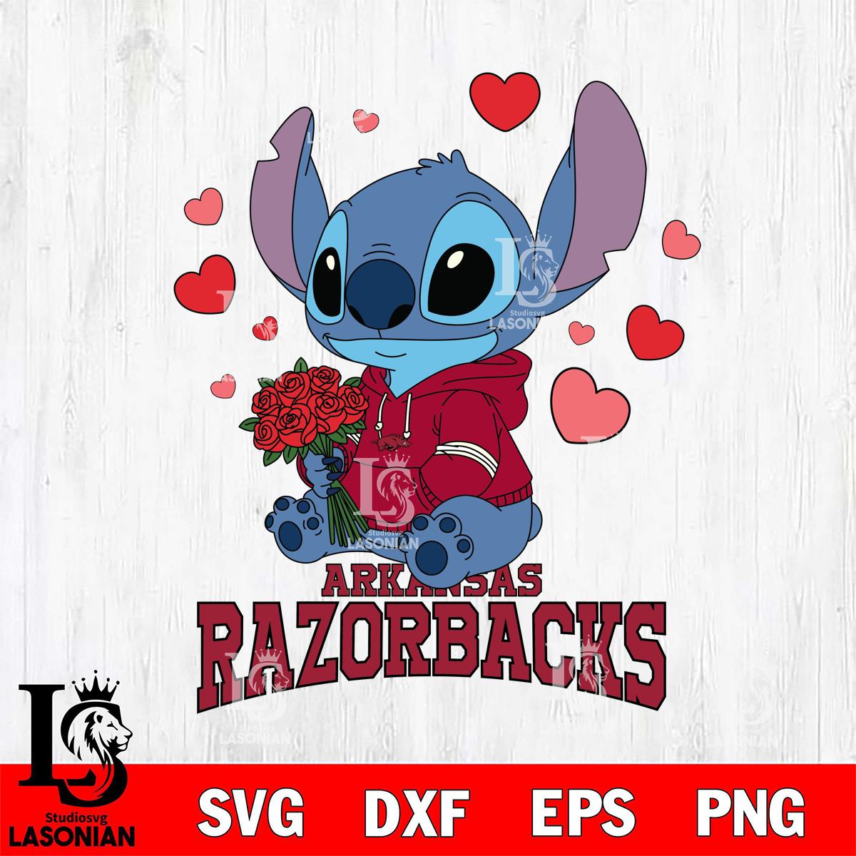 Arkansas Razorbacks Stitch Rose Digital Download, NCAA SVG DXF EPS PNG ...