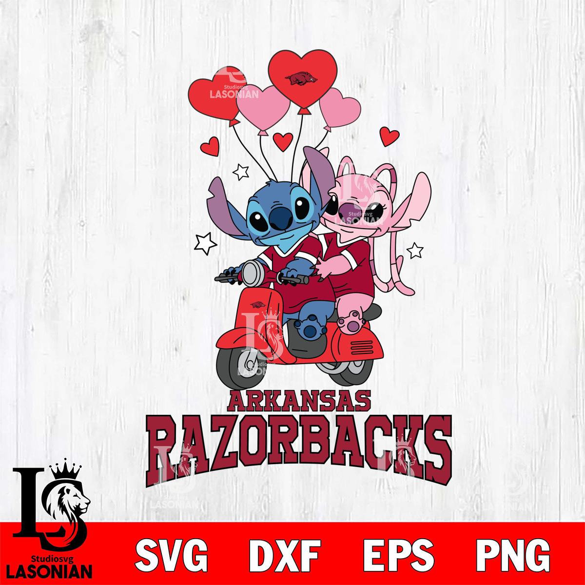 Arkansas Razorbacks Stitch and Lilo Valentine File Cut, NCAA SVG DXF ...