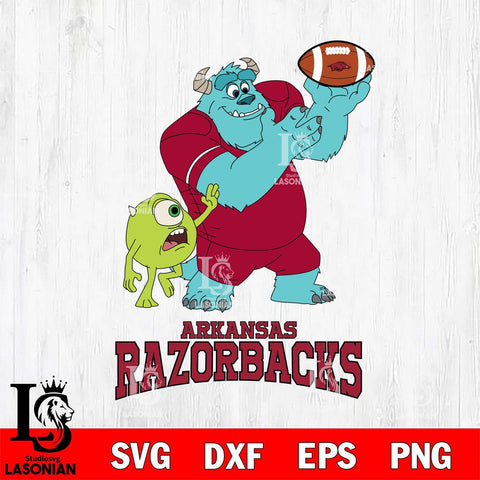 Arkansas Razorbacks Sully & Mike Football Cricut,Christmas SVG DXF EPS PNG FILE, NCAA Digital Download,Instant Download, Silhouette