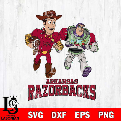 Arkansas Razorbacks Woody & Buzz Lightyear Football Cricut,Christmas SVG DXF EPS PNG FILE, NCAA Digital Download,Instant Download, Silhouette