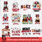 Arkansas State Red Wolves Bluey Halloween NCAA 12 SVG Eps Dxf Png File, Bundle NCAA svg, Digital Download, Instant Download