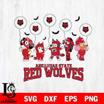 Arkansas State Red Wolves Bluey Halloween Spooky Svg Eps Dxf Png File, Digital Download, Instant Download