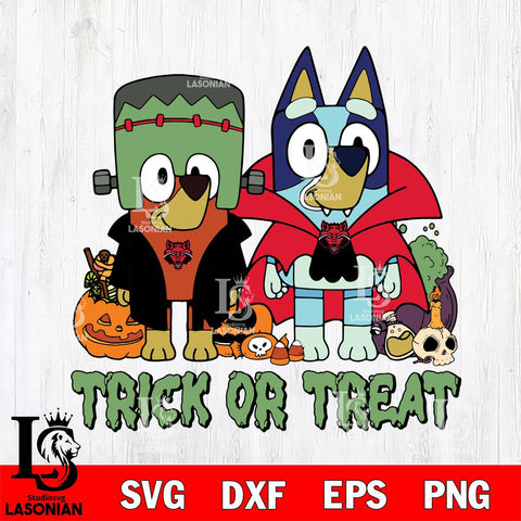Arkansas State Red Wolves Bluey Halloween Trick or Treat Svg Eps Dxf Png File, Digital Download, Instant Download