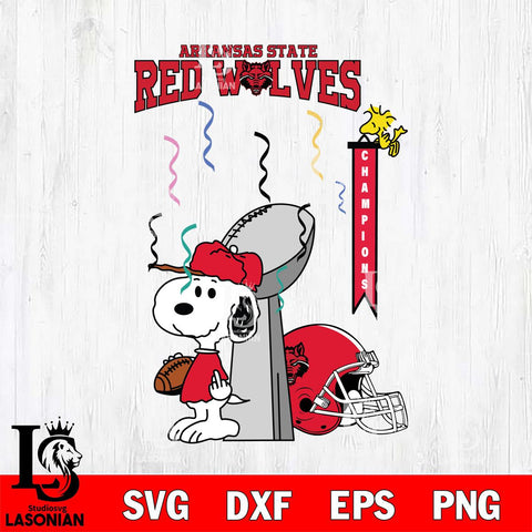 Arkansas State Red Wolves Charlie Brown and Snoopy Super Bowl Svg Eps Dxf Png File, NCAA svg , Digital Download , Instant Download, Cricut File