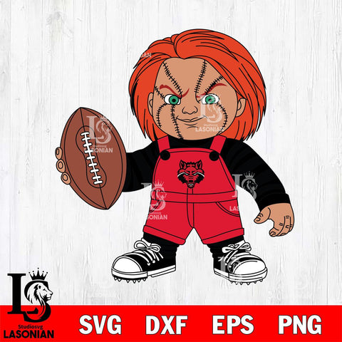 Arkansas State Red Wolves Chucky Horror 12 Svg Eps Dxf Png File, NCAA svg, Digital Download, Instant Download