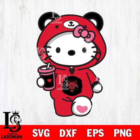 Arkansas State Red Wolves Cute Hello Kitty Svg Eps Dxf Png File, Digital Download, Instant Download