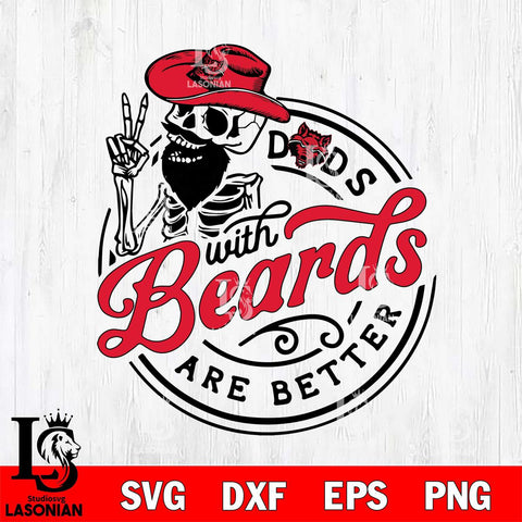 Arkansas State Red Wolves Dad With Beard Are Better Svg Eps Dxf Png File, Digital Download, Instant Download