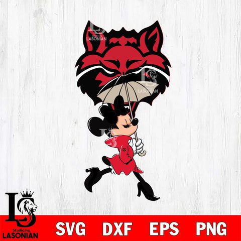 Arkansas State Red Wolves Fancy Minnie Svg Eps Dxf Png File, Digital Download, Instant Download