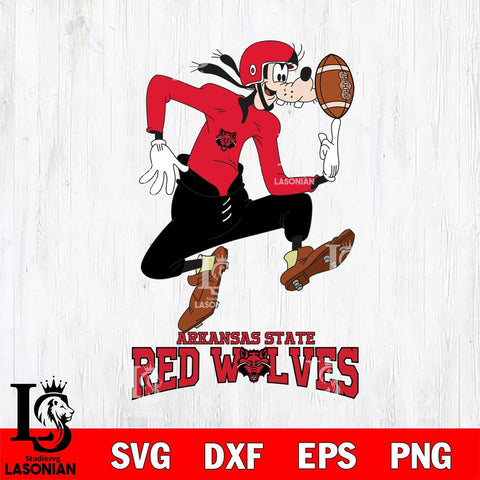 Arkansas State Red Wolves Goofy Circus Football SVG DXF EPS PNG FILE,NCAA svg ,Football Digital Download,Instant Download, Silhouette