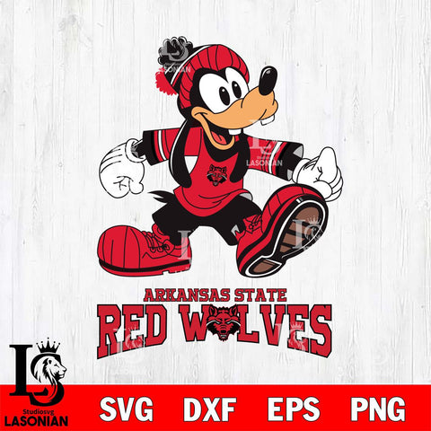 Arkansas State Red Wolves Goofy Cool Sport SVG DXF EPS PNG FILE,NCAA svg ,Football Digital Download,Instant Download, Silhouette
