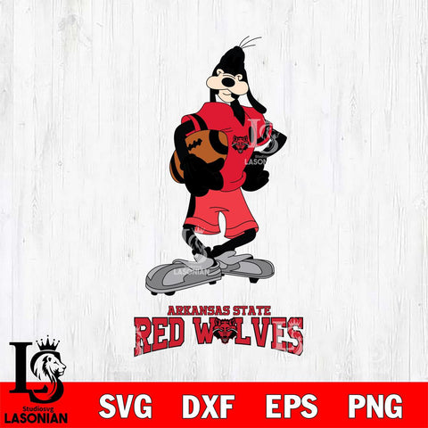 Arkansas State Red Wolves Goofy Player SVG DXF EPS PNG FILE,NCAA svg ,Football Digital Download,Instant Download, Silhouette