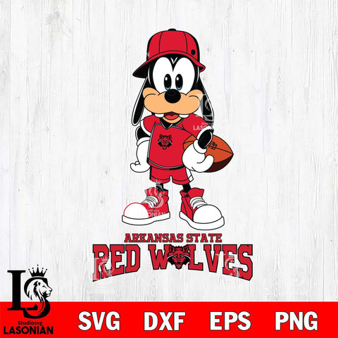 Arkansas State Red Wolves Goofy rugby SVG DXF EPS PNG FILE,NCAA svg ,Football Digital Download,Instant Download, Silhouette
