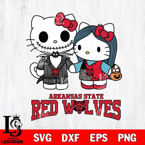 Arkansas State Red Wolves Hello Kitty Horror 11 Svg Eps Dxf Png File, Digital Download