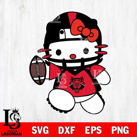 Arkansas State Red Wolves Hello Kitty sport 11 Svg Eps Dxf Png File, NCAA svg, Digital Download, Instant Download