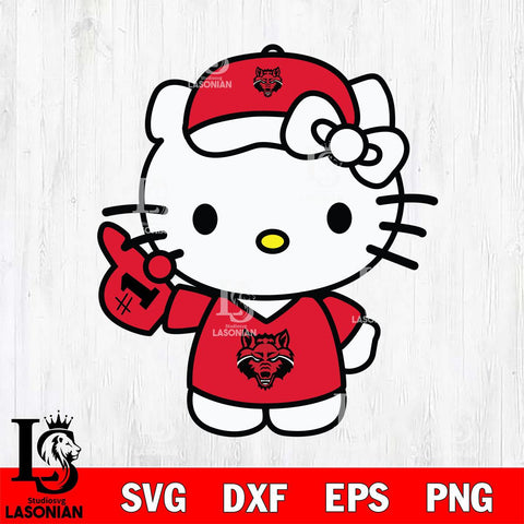 Arkansas State Red Wolves Hello Kitty sport 5 Svg Eps Dxf Png File, NCAA svg, Digital Download, Instant Download