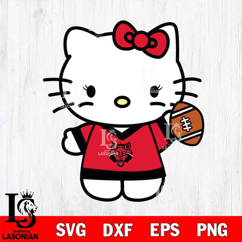 Arkansas State Red Wolves Hello Kitty sport 7 Svg Eps Dxf Png File, NCAA svg, Digital Download, Instant Download