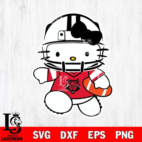 Arkansas State Red Wolves Hello Kitty sport 8 Svg Eps Dxf Png File, NCAA svg, Digital Download, Instant Download