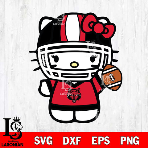 Arkansas State Red Wolves Hello Kitty sport 9 Svg Eps Dxf Png File, NCAA svg, Digital Download, Instant Download