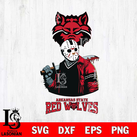 Arkansas State Red Wolves Jason Voorhees 10 Svg Eps Dxf Png File, Digital Download