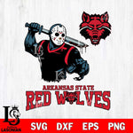 Arkansas State Red Wolves Jason Voorhees 5 Svg Eps Dxf Png File, Digital Download